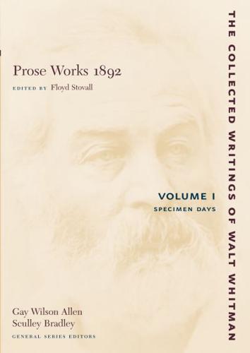 Prose Works 1892: Volume I