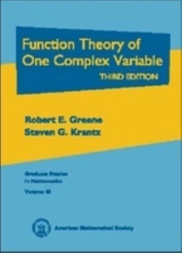 Function Theory of One Complex Variable