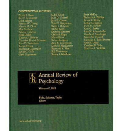 Annual Review of Psychology W/ Online, Vol. 62
