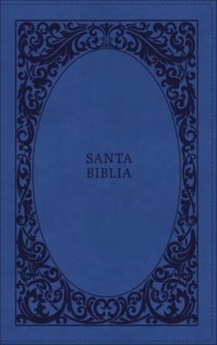 Biblia Reina-Valera 1960, Tierra Santa, Ultrafina Letra Grande, Leathersoft, Azul, Con Cierre