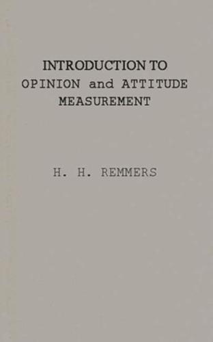 Introduction to Opinion and Attitude Measurement