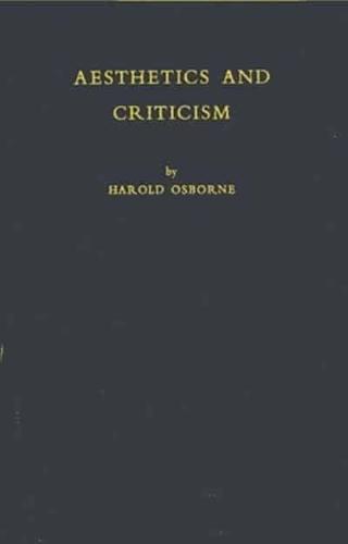 Aesthetics and Criticism.