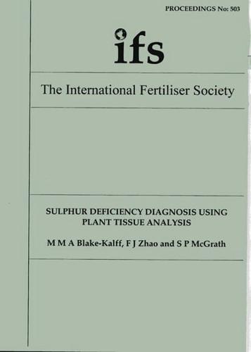 Sulphur Deficiency Diagnosis Using Plant Tissue Analysis