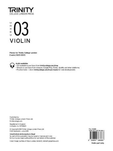 Trinity College London Violin Exam Pieces From 2020: Grade 3 (Part Only)