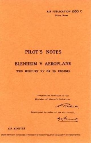 Pilot's Notes: Blenheim V Aeroplane