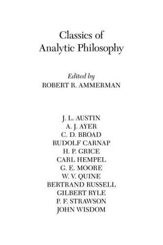 Classics of Analytic Philosophy