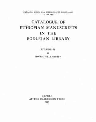 Catalogue of Ethiopian Manuscripts in the Bodleian Library V 2