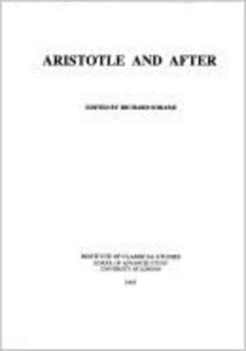 Aristotle and After