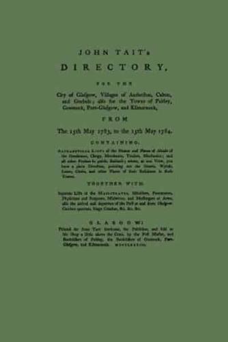 Directory of Glasgow, with Paisley, Greenock and Port Glasgow 1783-1784
