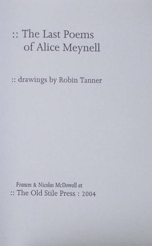 The Last Poems of Alice Meynell