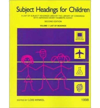 Subject Headings for Children