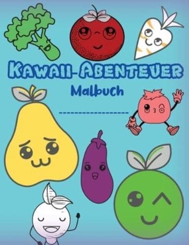 Kawaii Abenteuer-Malbuch: Süße Obst- und Gemüseseiten zum Ausmalen für Kleinkinder und Kinder