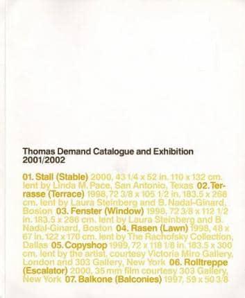 Thomas Demand Catalogue and Exhibition
