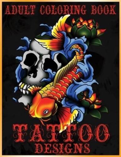 Adult Coloring Book Tattoo Designs