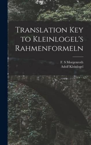 Translation Key to Kleinlogel's Rahmenformeln