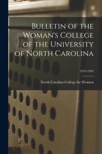 Bulletin of the Woman's College of the University of North Carolina; 1933-1934
