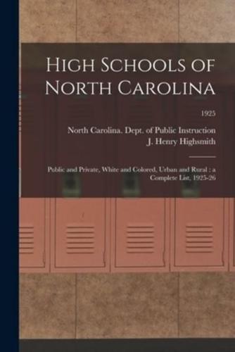 High Schools of North Carolina