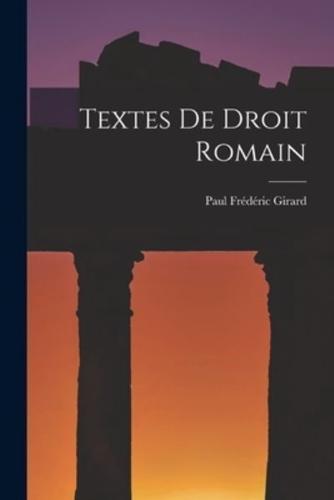 Textes De Droit Romain