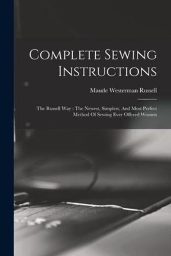 Complete Sewing Instructions