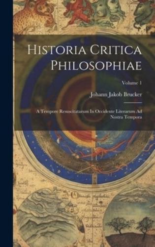 Historia Critica Philosophiae