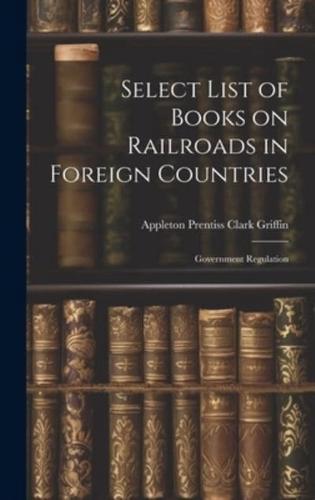 Select List of Books on Railroads in Foreign Countries