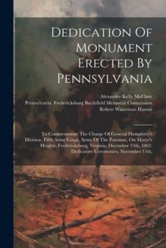 Dedication Of Monument Erected By Pennsylvania