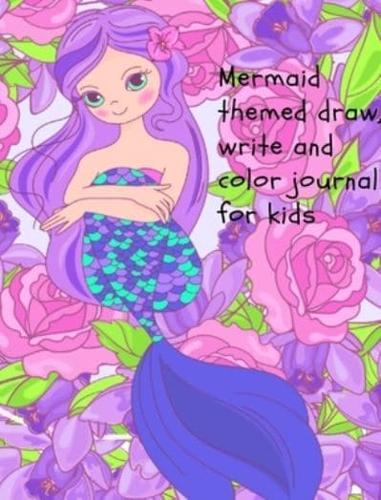 Mermaid themed draw, write and color journal for kids