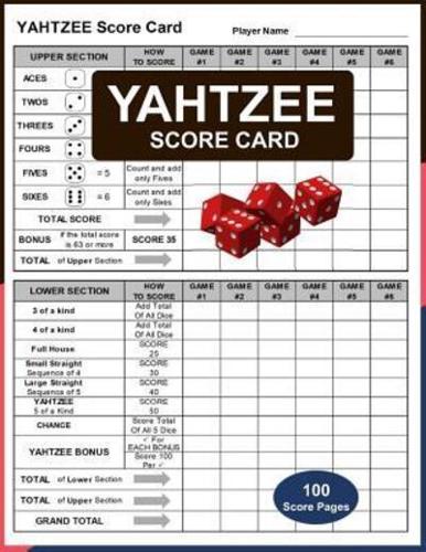 Yahtzee Score Card