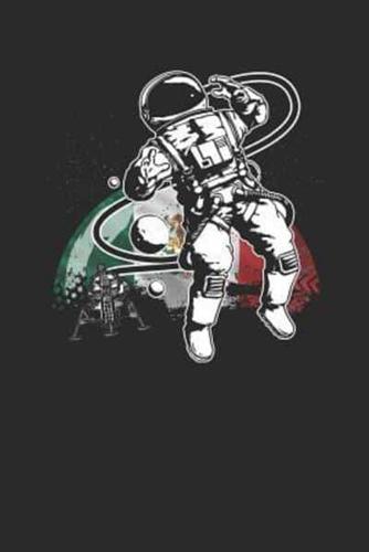 Mexico Flag - Astronaut Moon