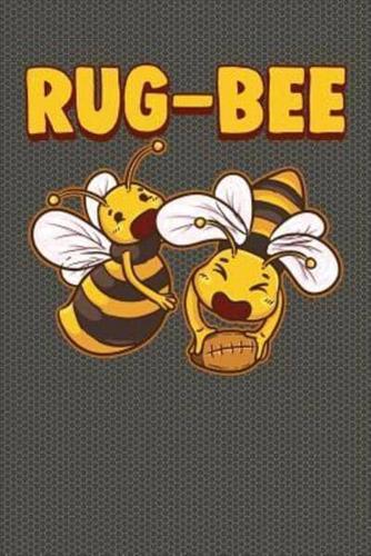 Rug-Bee Rugby Playing Bees College Lined Notebook