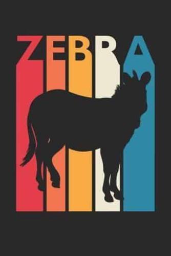 Vintage Zebra Notebook - Gift for Animal Lover - Colorful Zebra Diary - Retro Zebra Journal