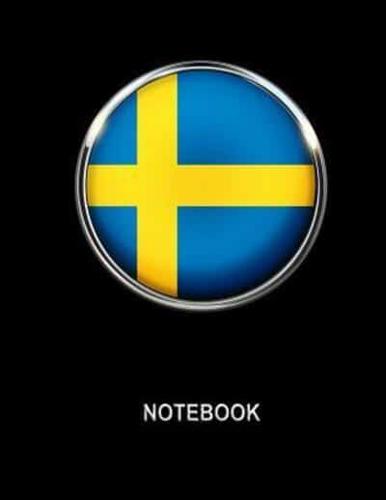 Notebook. Sweden Flag Cover. Composition Notebook. College Ruled. 8.5 X 11. 120 Pages.
