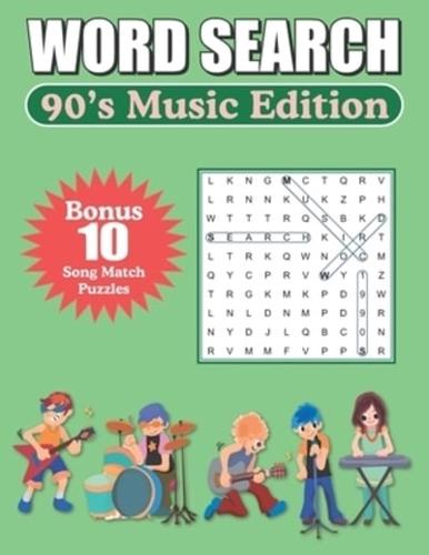 Word Search 90's Music Edition: Large Print Word Find Puzzles