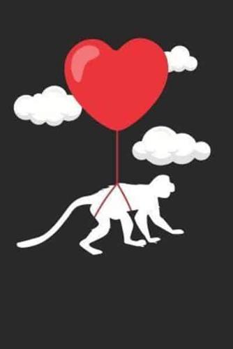 Valentine's Day Notebook - Valentine's Day Gift for Animal Lover - Valentine's Day Monkey Journal - Monkey Diary