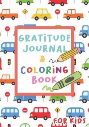 Gratitude Journal and Coloring Book for Kids - Cars Cover