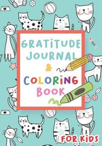 Gratitude Journal and Coloring Book for Kids - Cats Cover