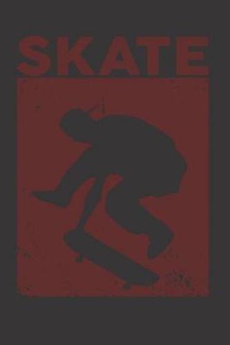 Skater Notebook Sk8 Skateboard Lined Diary 6X9 Journal Longboard Punk School Funny