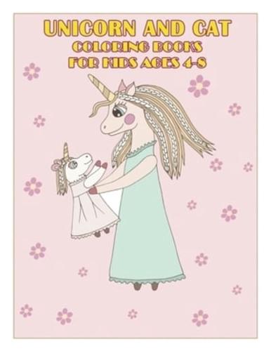 Unicorn and Cat Coloring Books For Kids Ages 4-8