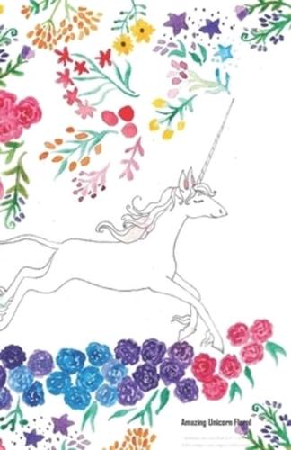 Amazing Unicorn Floral Notebook Journal (Size 5,5" X 8,5")