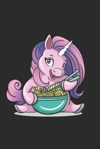 Kawaii Baby Unicorn Eating Ramen Noodles