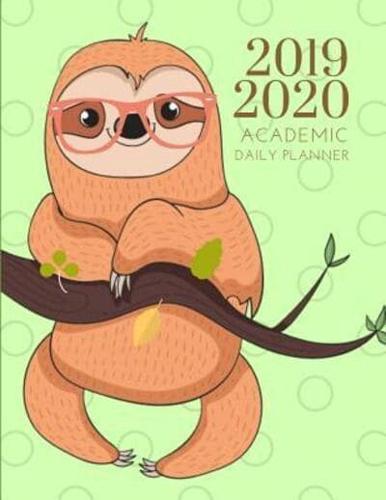 2019-2020 Academic Planner With Hours Jungle Sloth Gratitude Daily Organizer