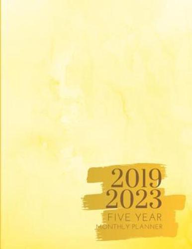2019-2023 Five Year Planner Metallic Gold Goals Monthly Schedule Organizer