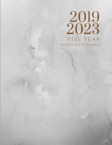 2019-2023 Five Year Planner Marble Grey Goals Monthly Schedule Organizer