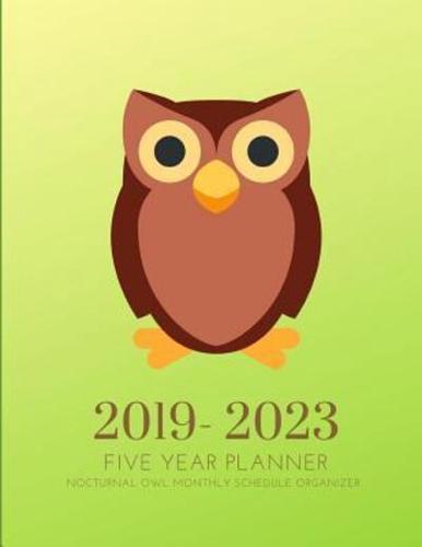 2019-2023 Five Year Planner Nocturnal Owl Goals Monthly Schedule Organizer