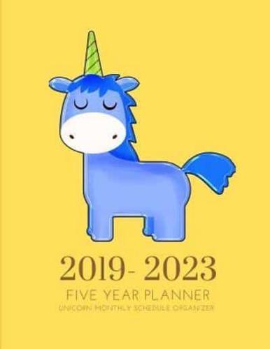 2019-2023 Five Year Planner Unicorn Goals Monthly Schedule Organizer
