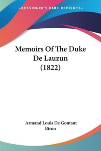 Memoirs Of The Duke De Lauzun (1822)