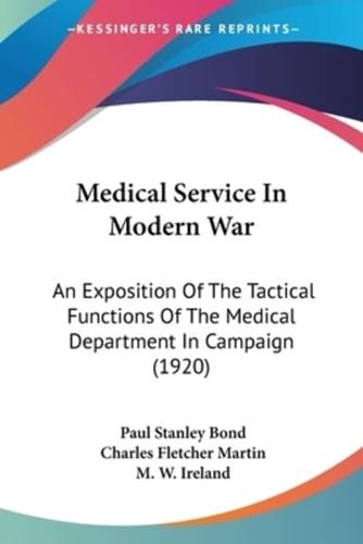 Medical Service In Modern War