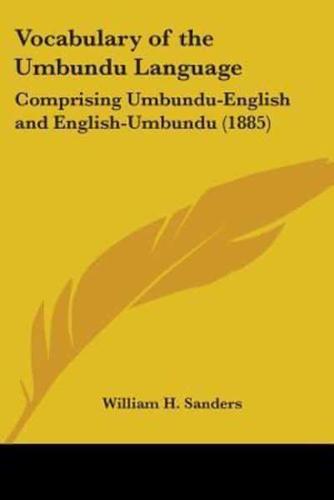 Vocabulary of the Umbundu Language