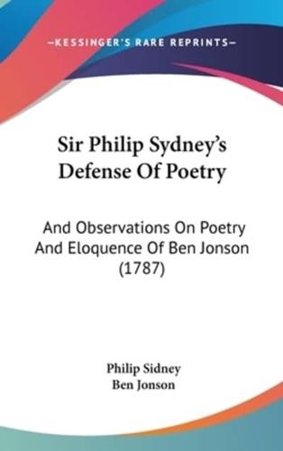 Sir Philip Sydney's Defense of Poetry