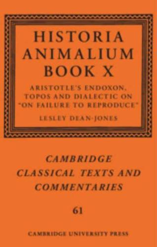 Historia Animalium. Book X